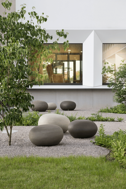 Pebble stone in the garden Vierkant