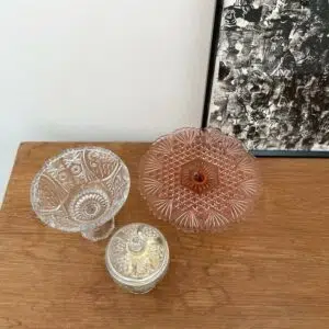 Vintage tray and candy dish in crystal