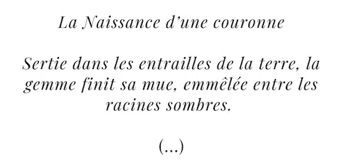 La naissance d'une couronne