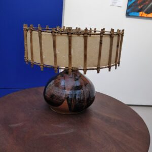 Ceramic and Paper shade Table lamp (circa 1960) – Image 2