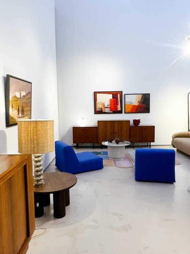 Pair of vintage blue armchairs (circa 1960)