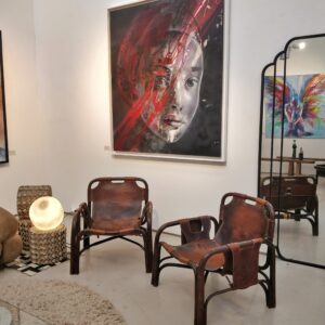 Pair of leather chairs by Tito Agnoli (circa 1970)