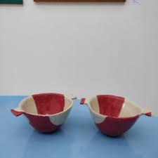 Handmade Geometric Ceramic Bowl - by Cathy Deprez