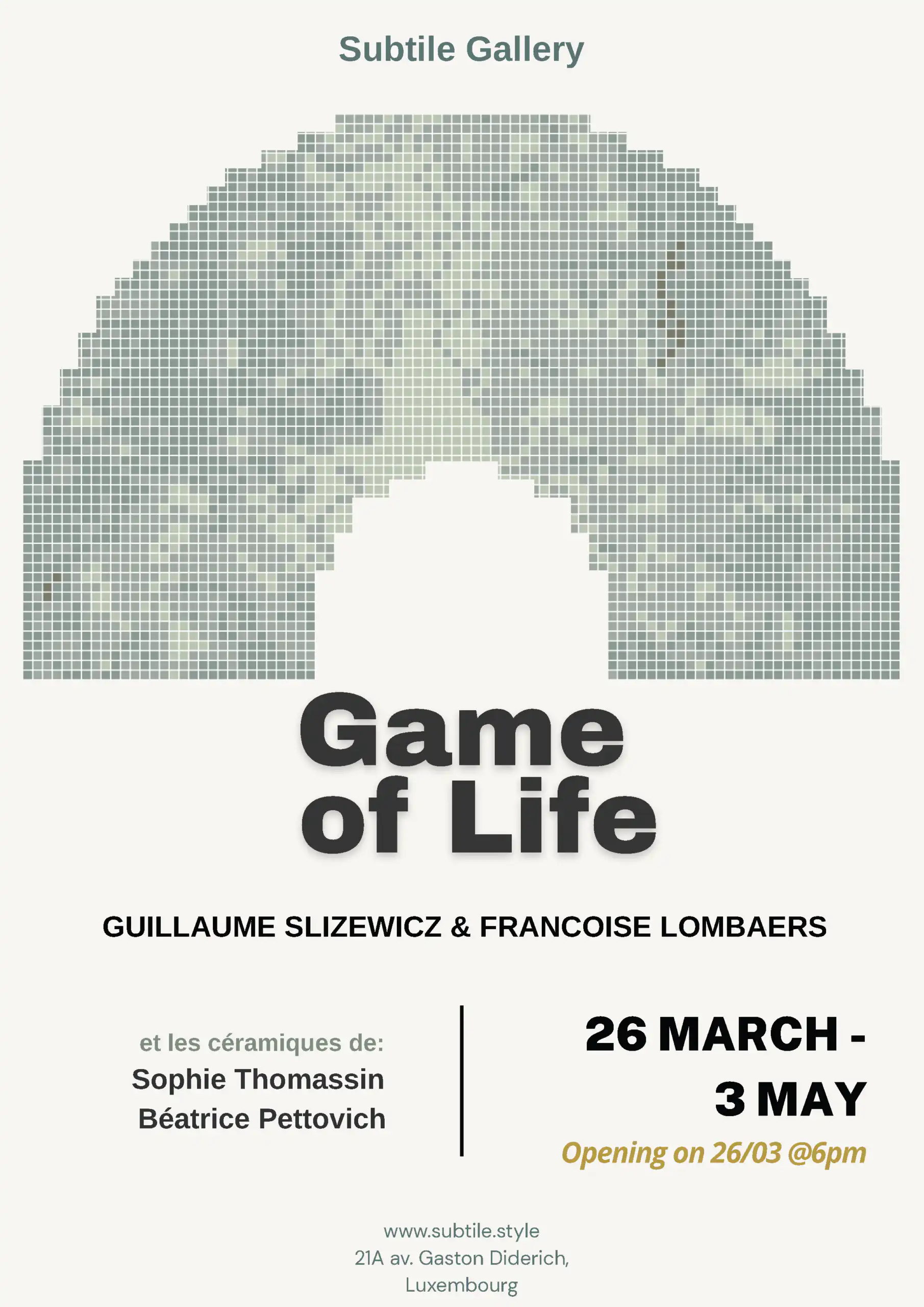Game of Life:  When Digital Logic Meets Mineral Soul with Guillaume Slizewicz and Françoise Lombaers - Opening 26 March 2026